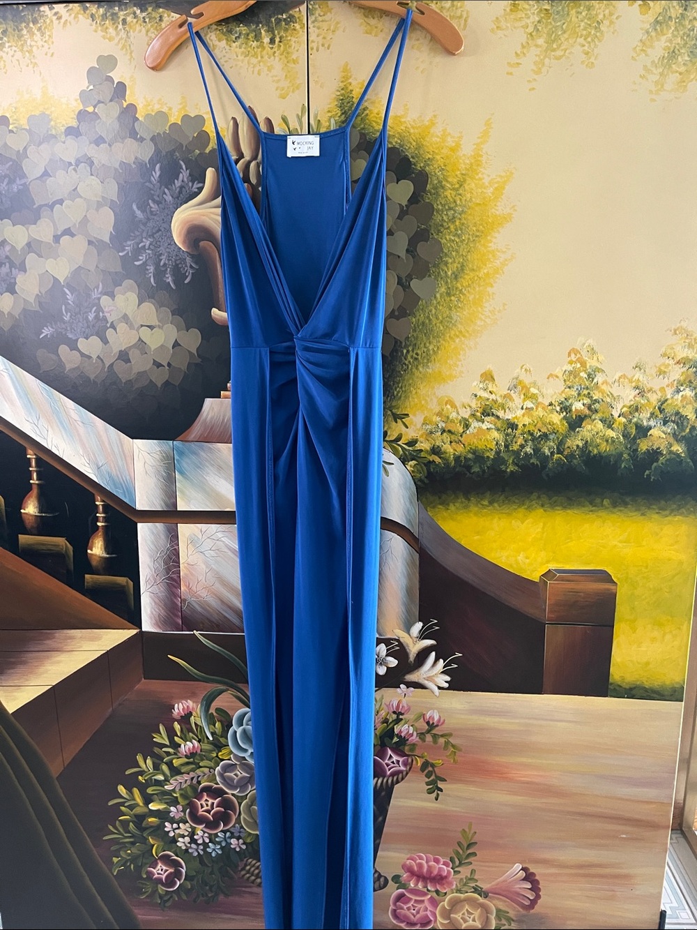 Saylor Blue Twist-Front Jumpsuit